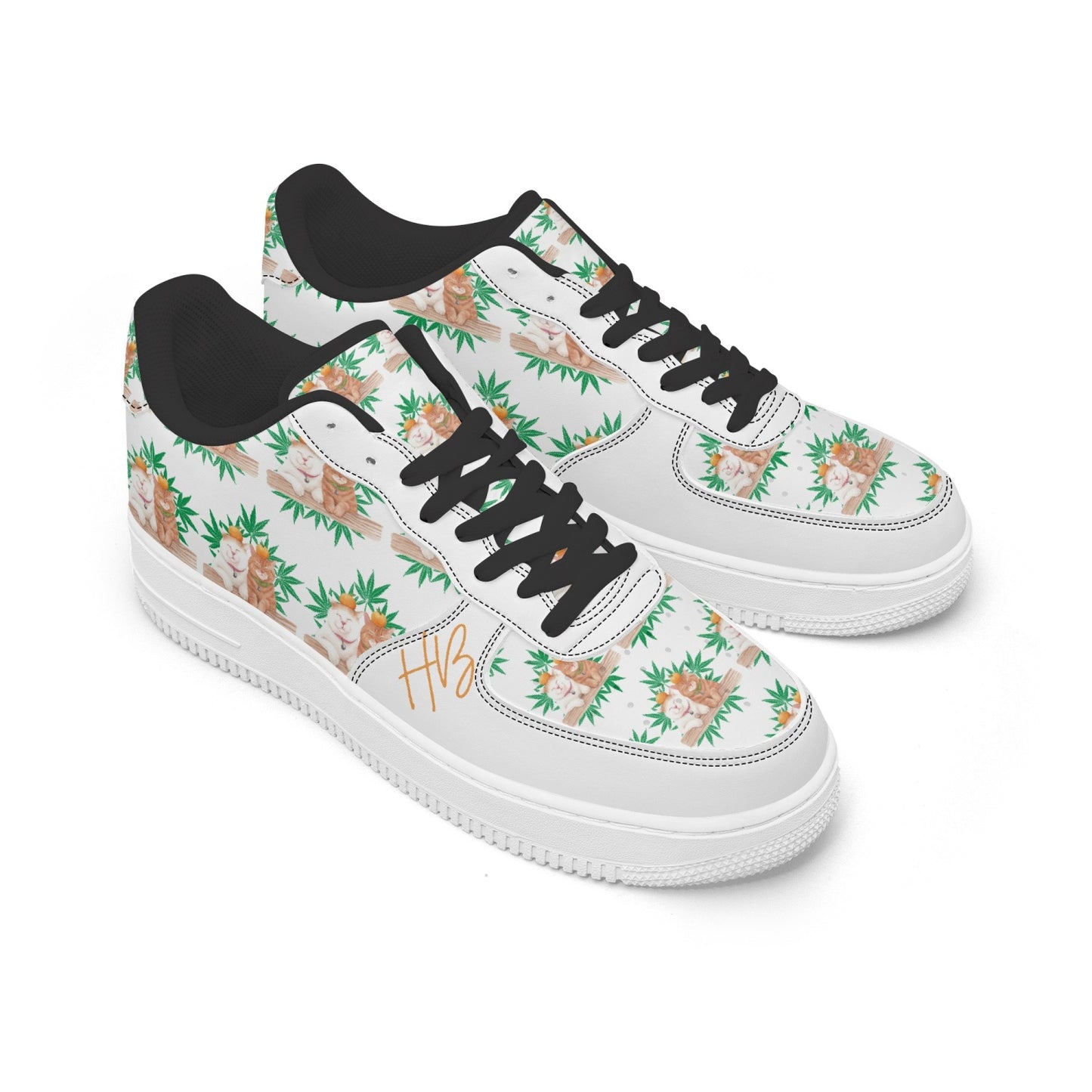 Cats Love Plants Leather Low Tops