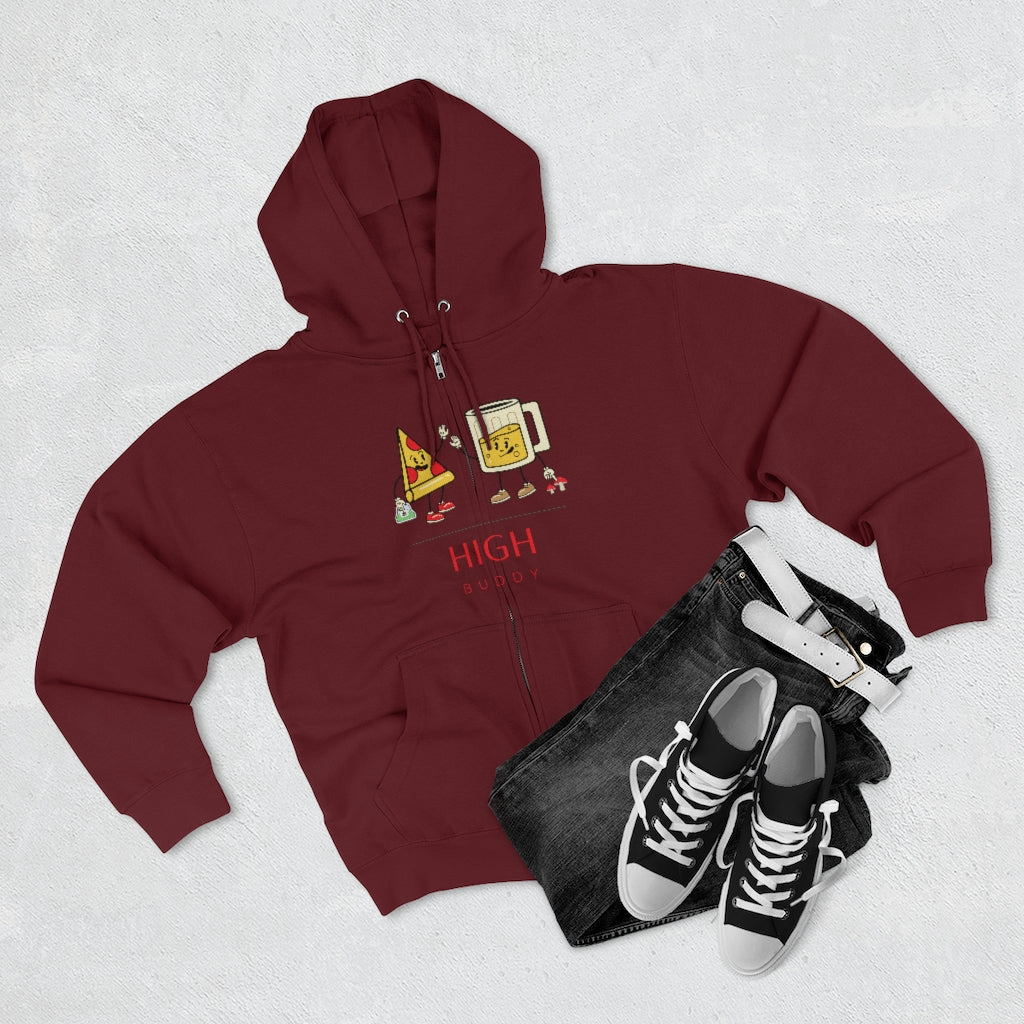 Pizza, Beer, & Drugs Zip-Up Hoodie