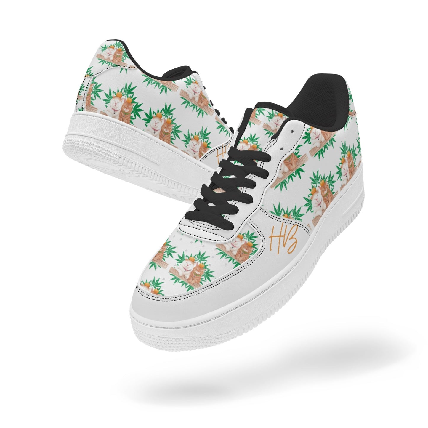 Cats Love Plants Leather Low Tops