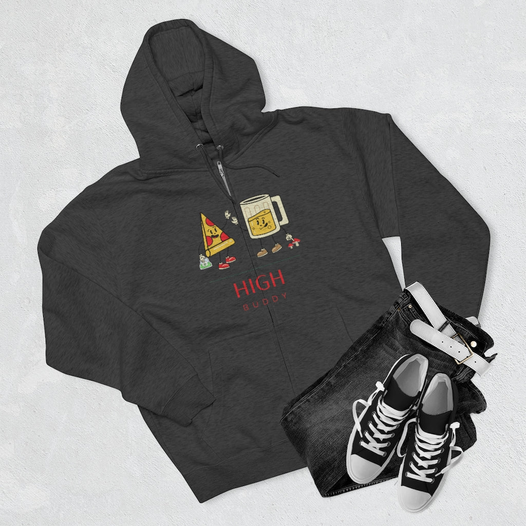 Pizza, Beer, & Drugs Zip-Up Hoodie