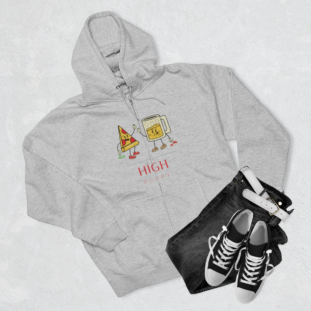 Pizza, Beer, & Drugs Zip-Up Hoodie