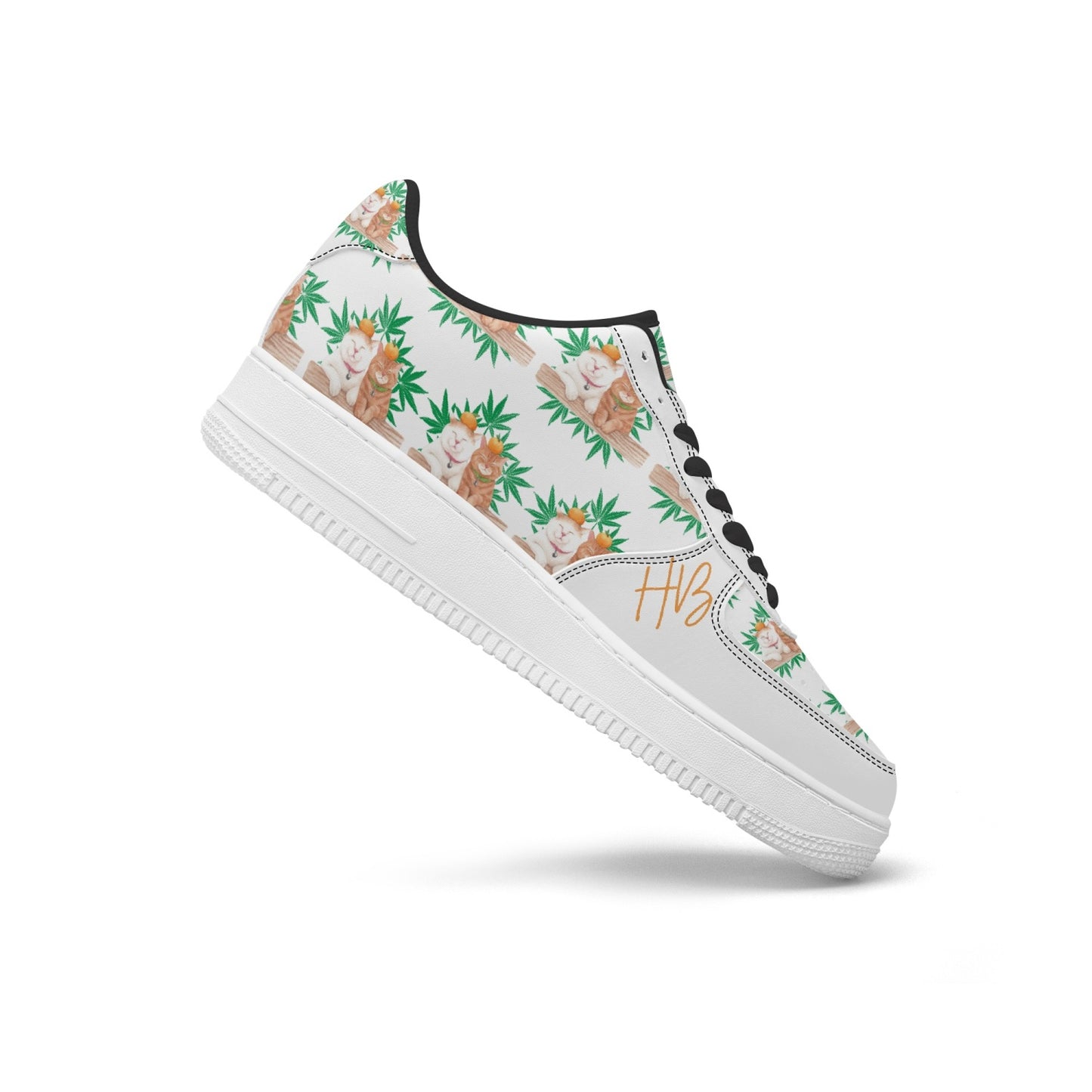 Cats Love Plants Leather Low Tops