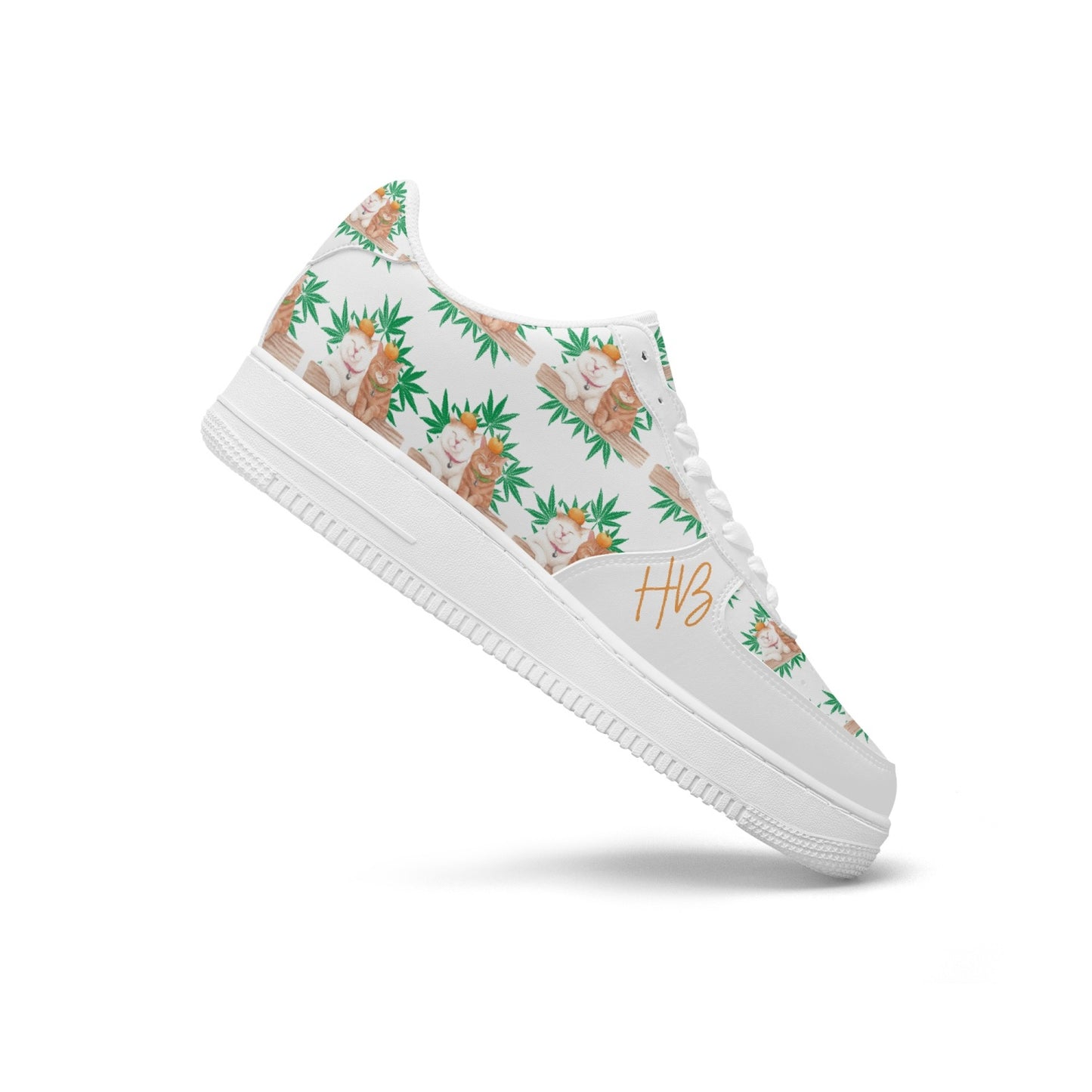 Cats Love Plants Leather Low Tops