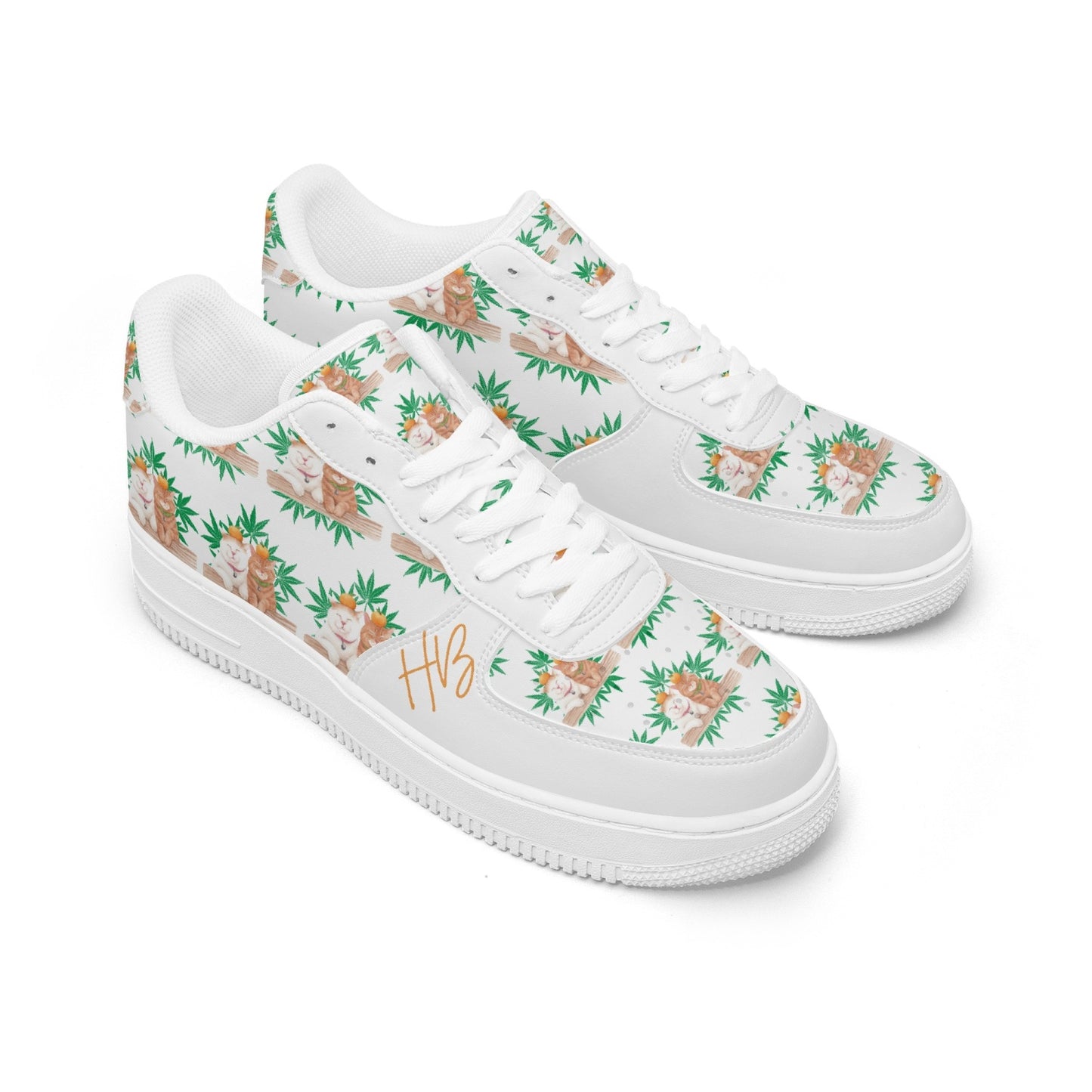 Cats Love Plants Leather Low Tops