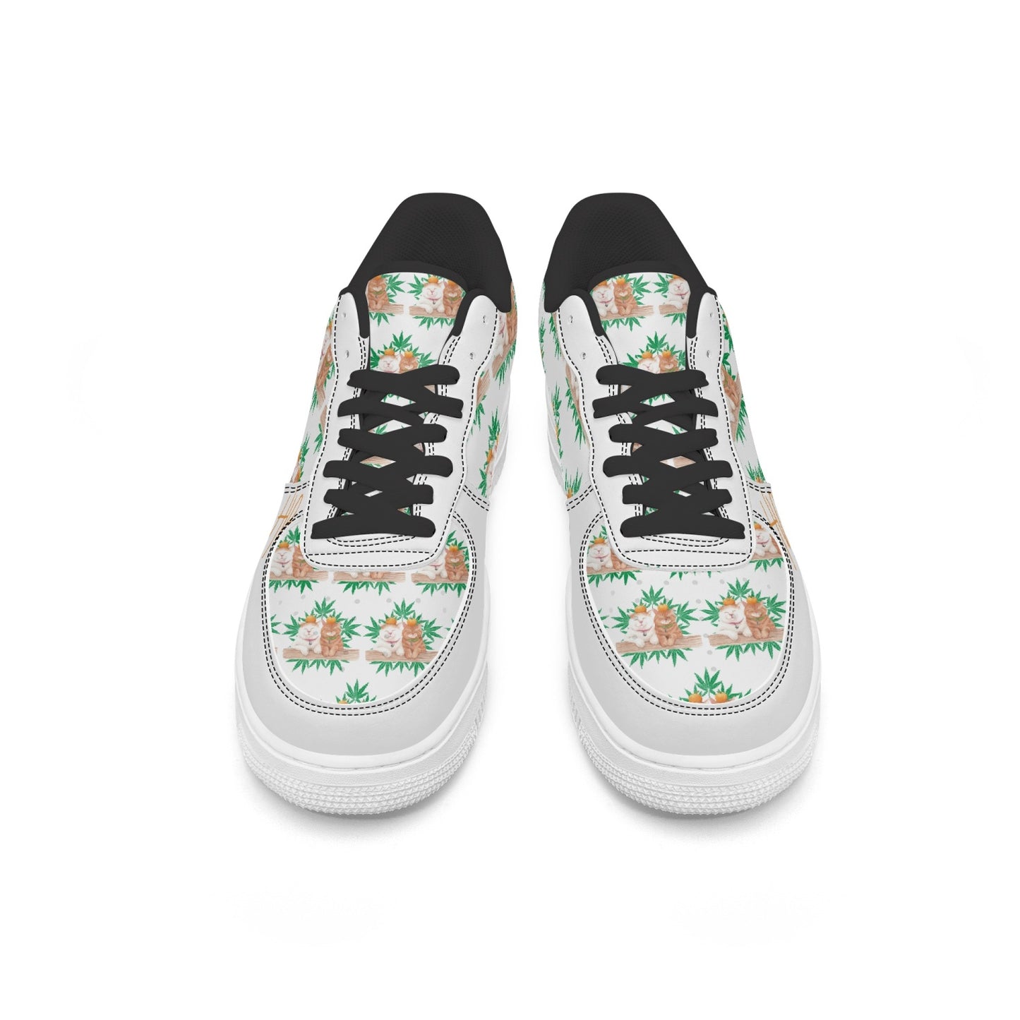 Cats Love Plants Leather Low Tops