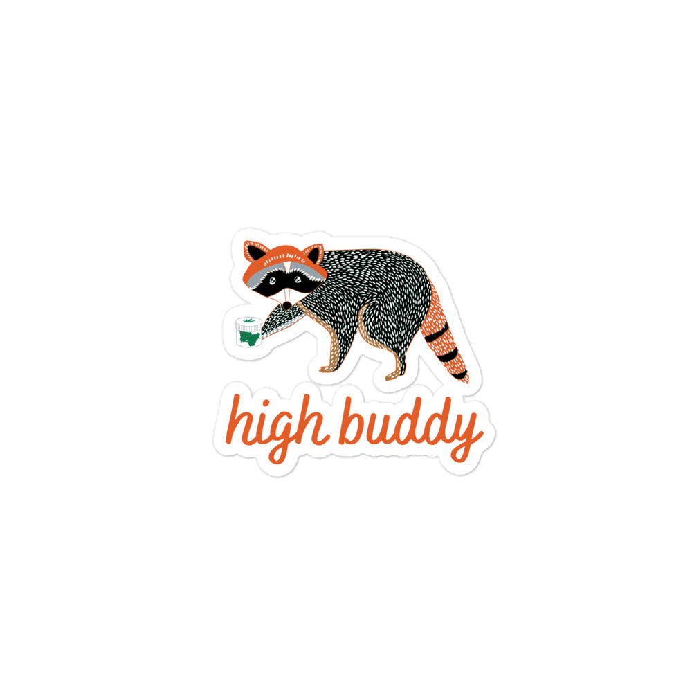 Raccoon Weed Thief Kiss-Cut Sticker