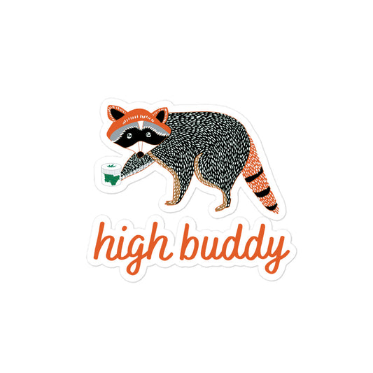 Raccoon Weed Thief Kiss-Cut Sticker