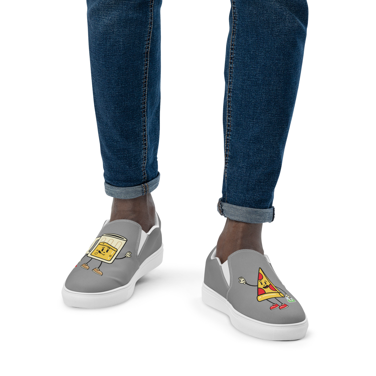 Pizza, Beer, & Drugs Men's Canvas Slip-On Shoes