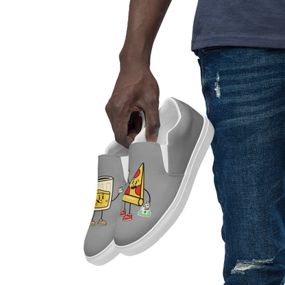 Pizza, Beer, & Drugs Men's Canvas Slip-On Shoes