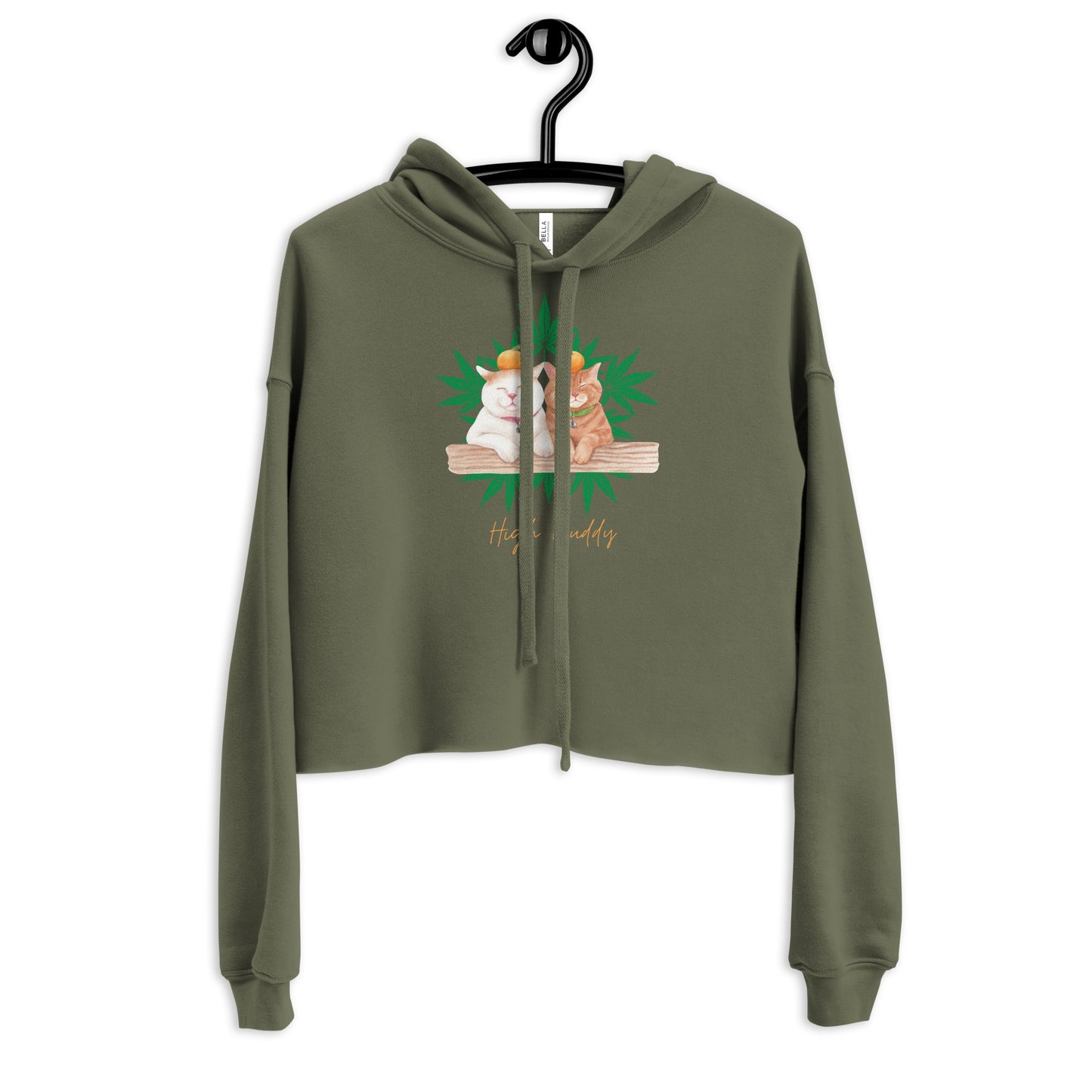 Cats Love Plants Crop Hoodie