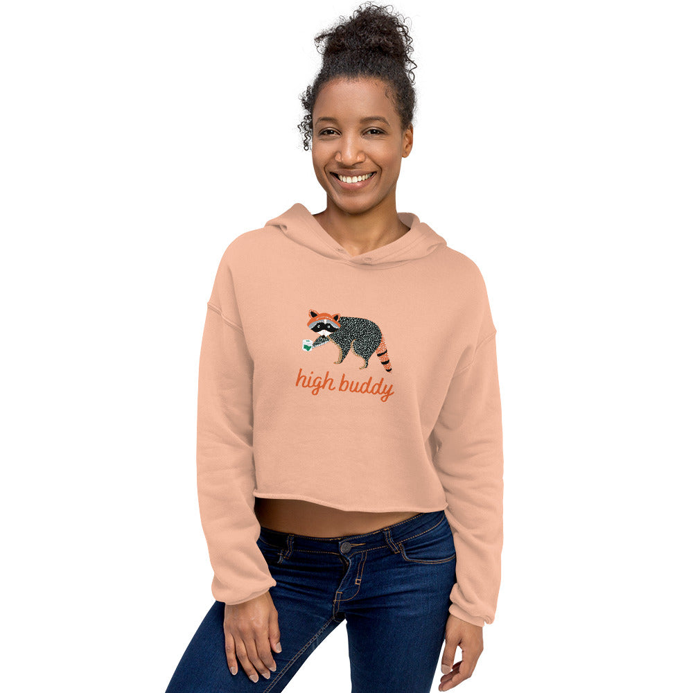 Raccoon Weed Thief Crop Hoodie