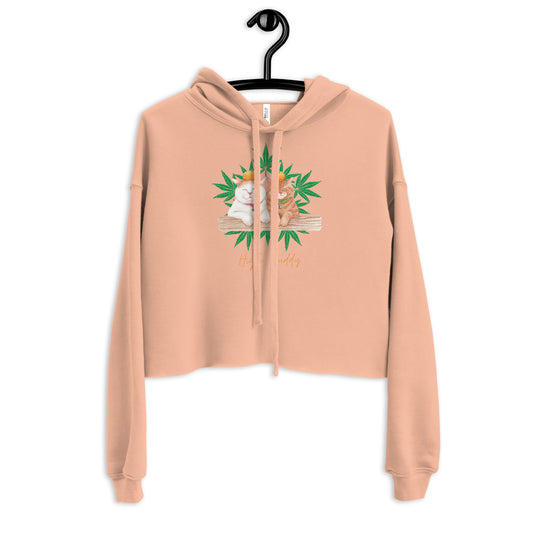 Cats Love Plants Crop Hoodie